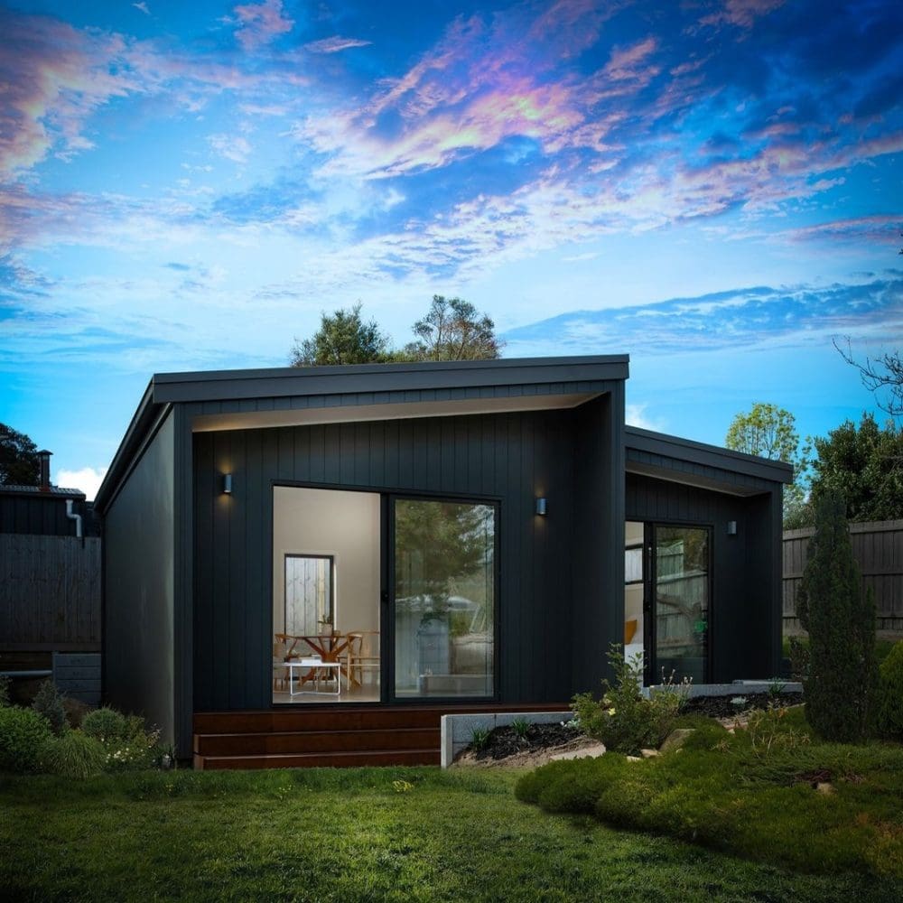 Black architectural granny flat